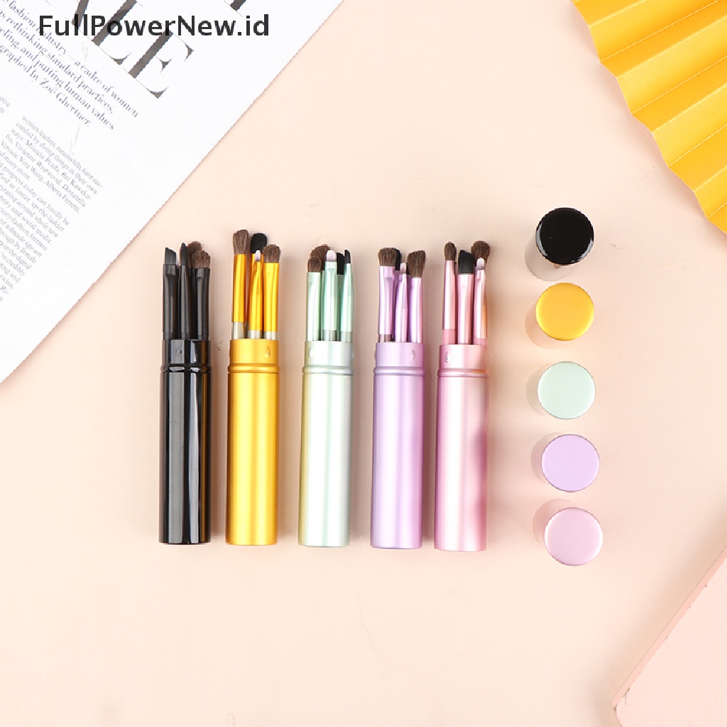 Power 5Pcs Makeup Brush Kit Set Bedak Foundation EyeshadowEyeliner Lip Brush Portable ID