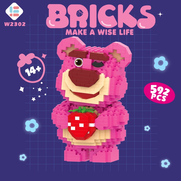 Nano Block Lotso Balok Mainan Edukasi Anak Perempua DIY 3DPuzzle Brick Mainan Balok Susun