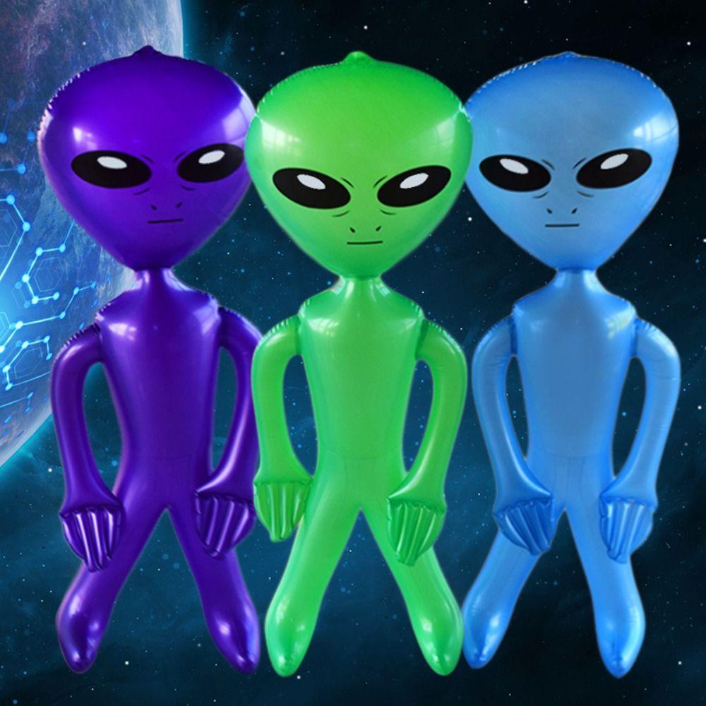 Lanfy Mainan Alien Tiup Anak-Anak Favorit Lucu Untuk Festival Halloween Dekorasi Brithday Party Supply Perlengkapan Pesta Ulang Tahun Party Decor Halloween Cosplay Mainan Pesta Tiup