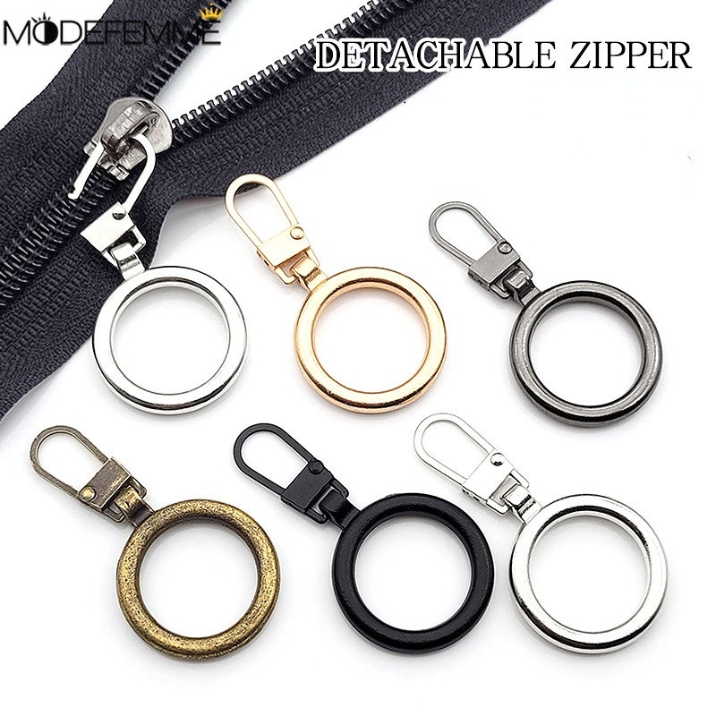 Diy Aksesoris Jahit Koper Pengganti Liontin Ritsleting Alloy Putaran Zipper Lock Detachable Zipper Head