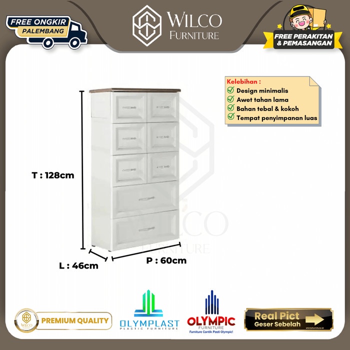 Lemari Plastik Drawer Olymplast ODC-C (05) D / Drawer ODC 5 Susun