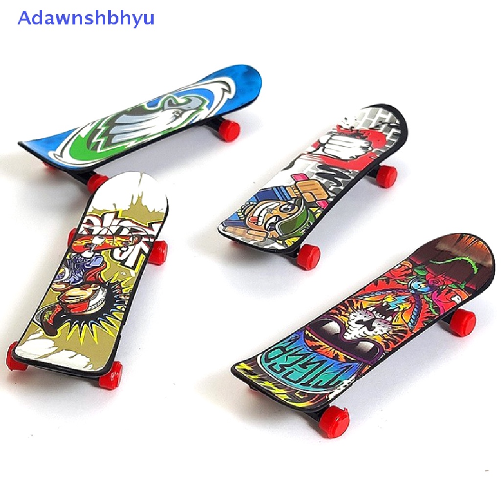 Adhyu 1x Mini Finger Skateboard Jari Plastik Skate Scooter Cowok Mini Skateboard Mainan ID