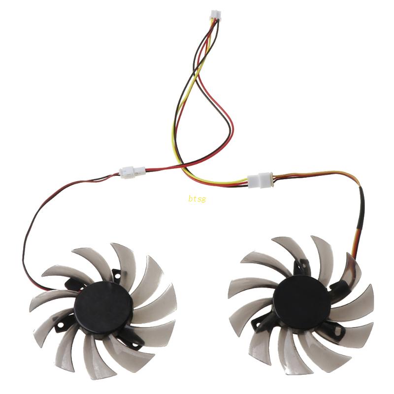 Btsg 2Pcs T128010Sm 75mm 3Pin Cooling Fan Untuk GTX 460 465 560 Ti 580 650 750Ti GT440 GT610 GT730 Graphics Card Cooler Fa
