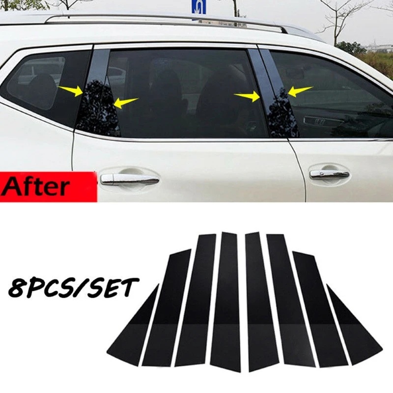 Nissan X-Trail Hitam Mengkilap Jendela Pintu Mobil Kolom Tengah B C Tiang Pilar Stiker Lis Cermin Dekorasi Film Untuk Xtrail T31 T32 2008-2013 2014-2022 Aksesoris