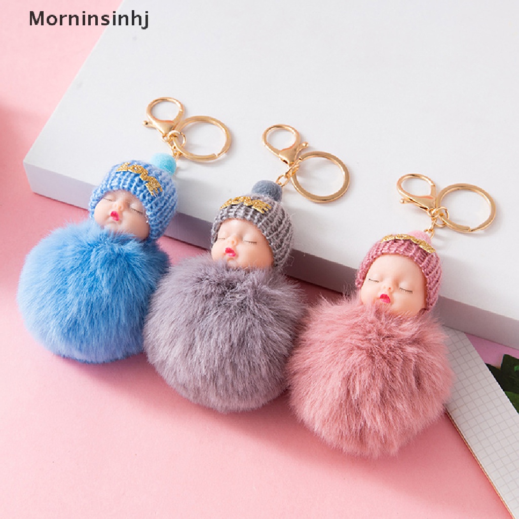 Mornin Tidur Bayi Gantungan Kunci Lucu Berbulu Plush Boneka Gantungan Kunci Wanita Gadis Tas Gantungan Kunci Mobil Gantungan Kunci Hadiah Menawan Dekorasi id