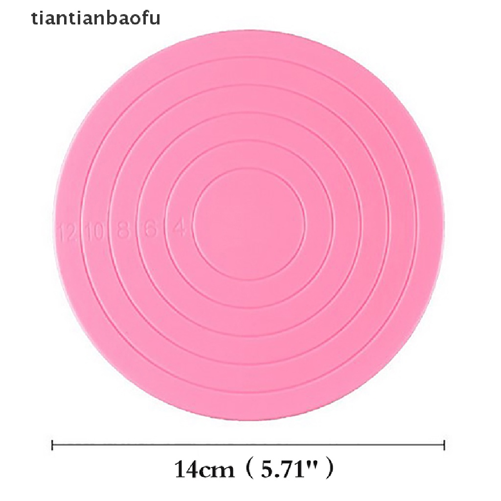 [tiantianbaofu] 14 cm DIY Kue Rotary Table Plastik Fondant Kue Meja Putar Bulat Baking Stand Butik