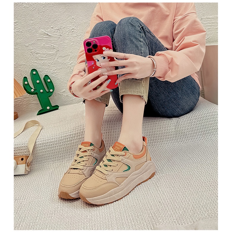 SHOEGALLERY LV0219 Sepatu Sneakers Kets Wanita Import Sport Shoes Kasual Kombinasi Warna Kekinian