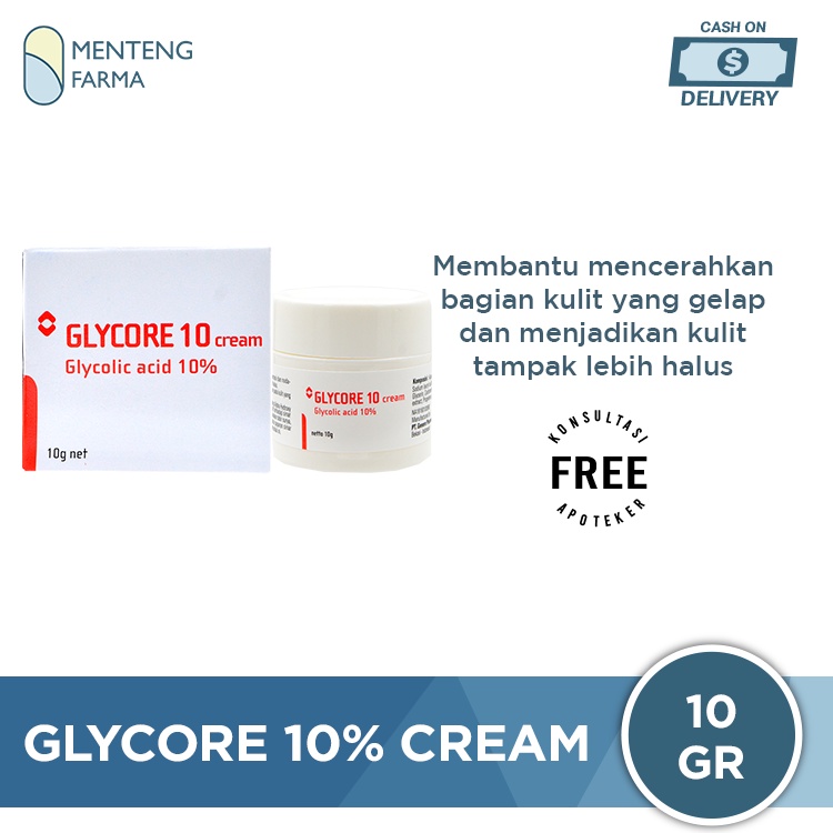 Glycore 10% Cream 10 g - Menyamarkan Kulit Gelap dan Flek Hitam