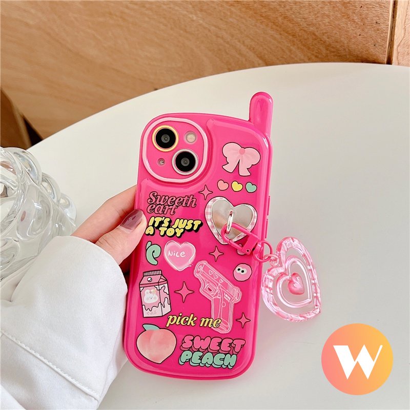 IPHONE Graffiti Stiker Ponsel Case Kompatibel Untuk Iphone7 8 Plus XR 1114 13 12 Pro MAX X XS MAX SE 2020 Kelinci Lucu Ikatan Simpul Retro Personal Bentuk Ponsel Soft Cover Dengan Cinta Hati