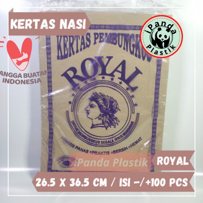 Kertas Nasi / Pembungkus Nasi Besar Royal - Uk. 36,5 x 27 cm