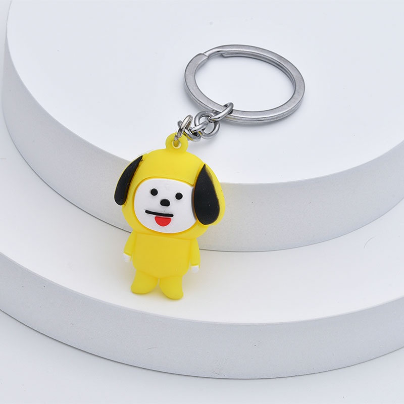 [Ready Stock] Korea Fashion BTS BT21 Kartun Gantungan Kunci Untuk Wanita Mahasiswa Tas Ponsel Key Chain Aksesoris