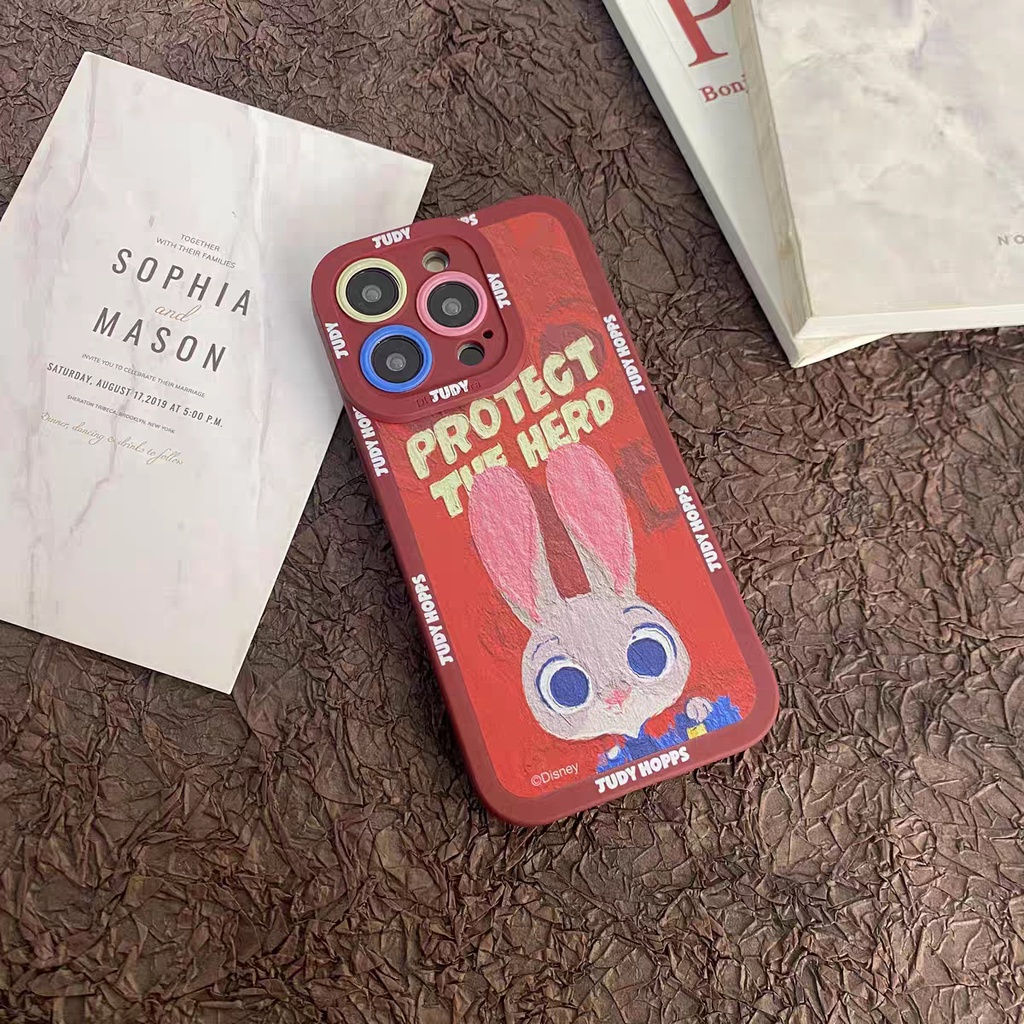 IPHONE Ins Pola Telinga Besar Cocok Untuk Iphone14 14pro 14plus 13 13pro 13prm iPhone12 7Plus 8Plus Xr XS 13 Pro Max Empat Sudut Casing Ponsel Tahan Guncangan