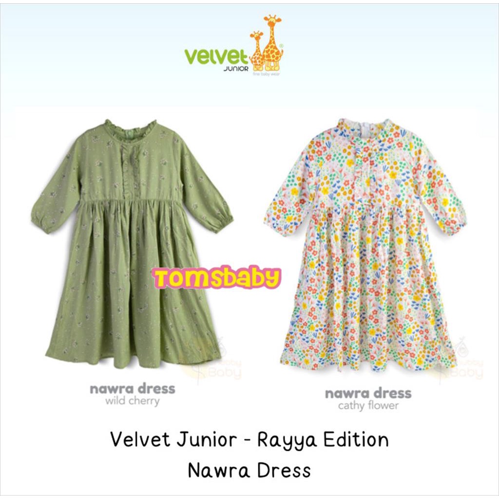 [TOMS] VELVET JUNIOR (1pcs) Nawra Dress /  Gamis Rayya Collection Terbaru Raya Baju Lebaran Anak EID