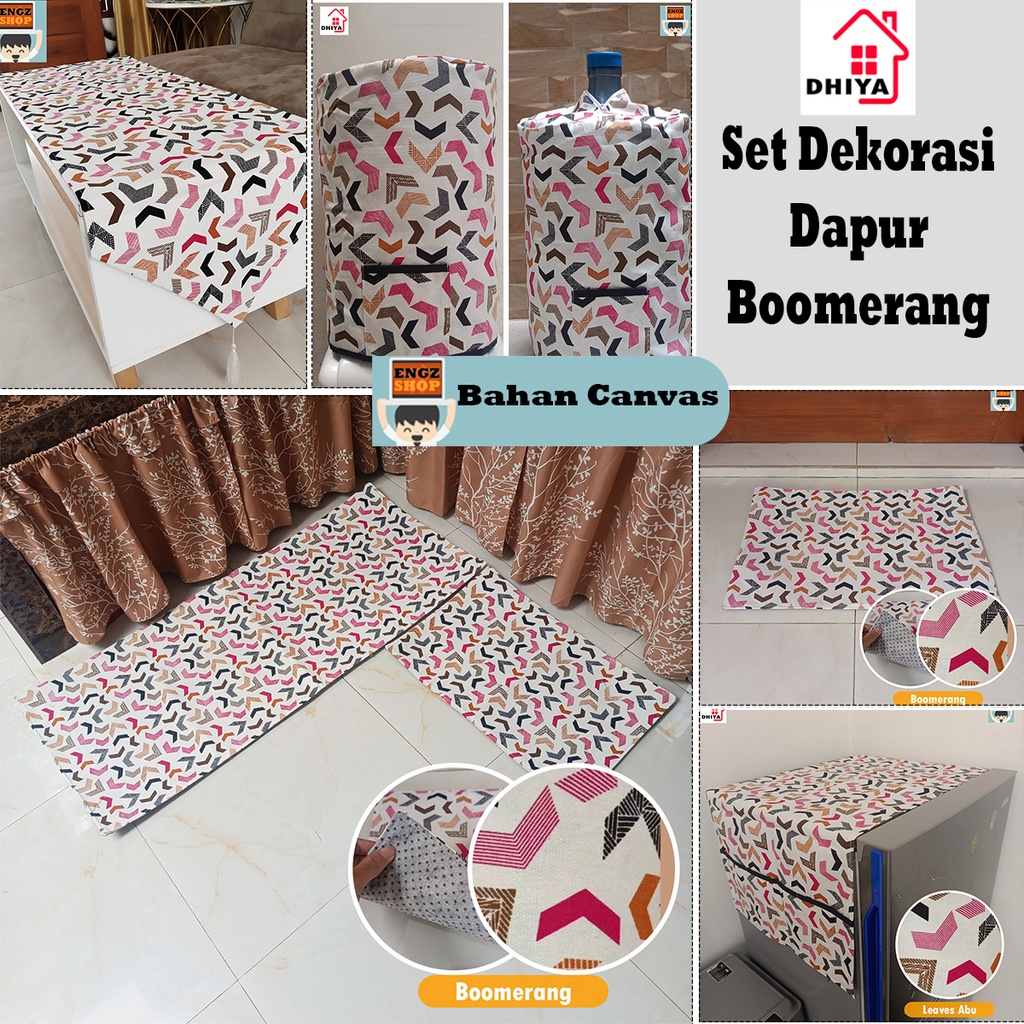 Set Dekorasi Dapur Bahan Kanvas Boomerang