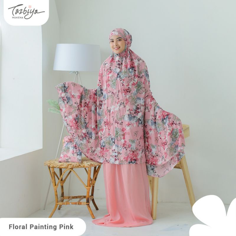 Mukena Tazbiya Kombinasi Floral Painting Series Allsize