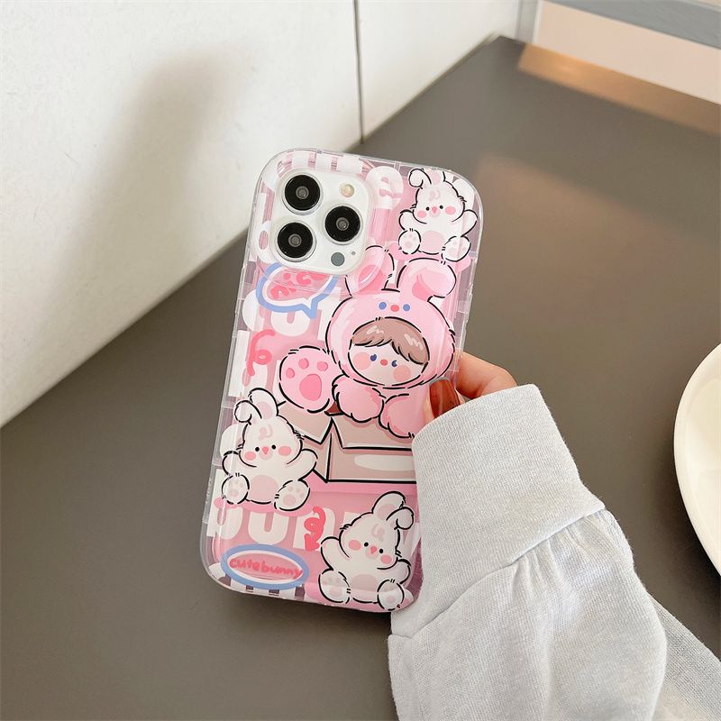 IPHONE Casing Ponsel Lembut Silikon Kompatibel Untuk Iphone14 13 11 12 Pro XS Max X Xr7 +8 Plus Casing Lucu TPU Shockproof Cover