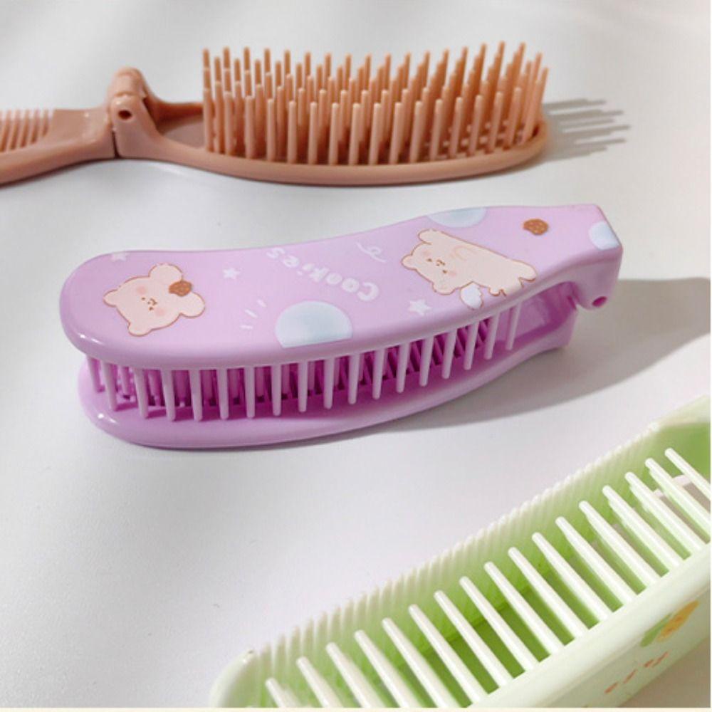 Needway Sisir Rambut Lipat Aksesoris Rambut Kartun Lucu Dual Use Hair Care Hair Brush