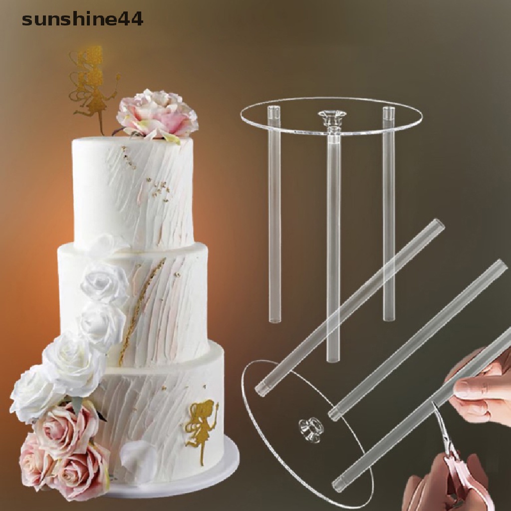 Sunshine 2Pcs Multi-layer Round Cake Stand Rak Kue Perlengkapan Pesta Pernikahan Ulang Tahun ID