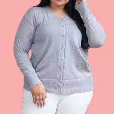 LD 90- 130CM JUMBO Cardigan basic rajut wanita kardigan kancing polos