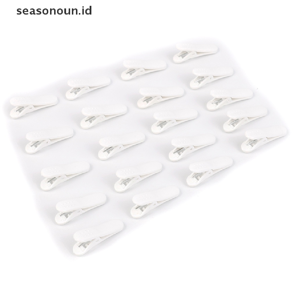 Seasonoun 20x Headphone earphone cable cord Kawat Kerah lapel Klip nip Penjepit Dudukan holder.