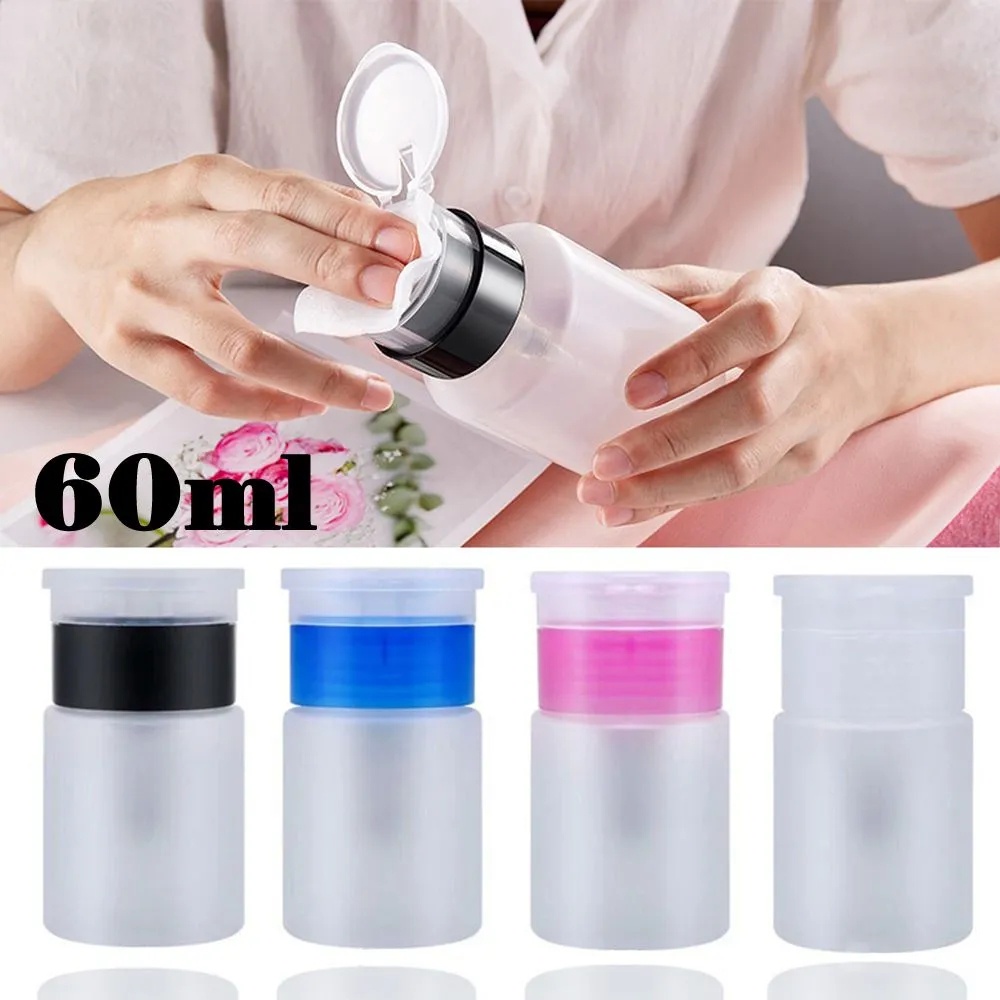 Portable Makeup Remover Kosong Pressure Pump Dispenser Bottle 60ML 4-warna Cuci Kuku Tekan Botol Agen Pembersih Wadah Penyimpanan Cairan