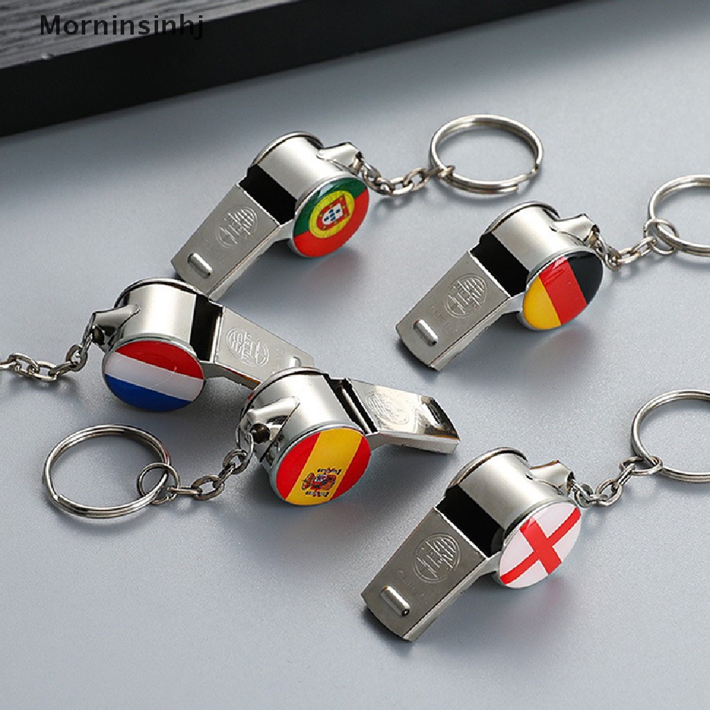 Mornin 2022perlengkapan Kipas Angin Piala Dunia Qatar Coach Whistle Flag Keychain Souvenir id