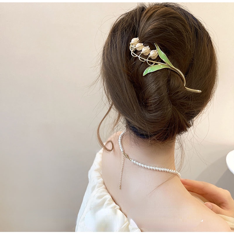 Tulip Mutiara Jepit Rambut Sederhana Populer Hiasan Kepala Jepit Rambut Aksesoris Rambut Hair Pin Elegan Besar Hair Claw Korean INS Style Gadis Vintage Wanita