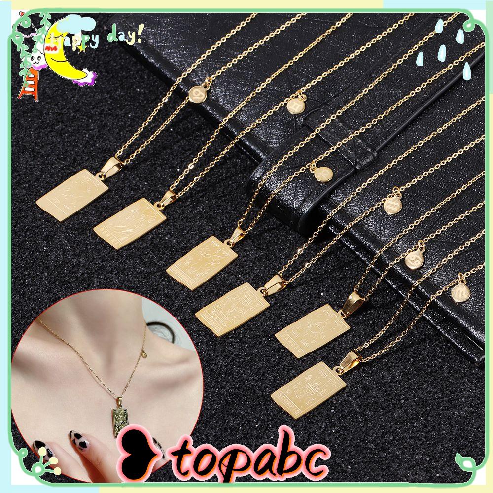 Kalung Kerah TOP Square Pendant Metal Embossment