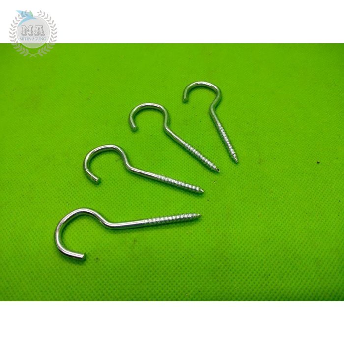 Skrup Tanda Tanya NO 6 Sekrup Gantung Barang Kait Besi Skrup Kait Gantungan Baju Screw Hook PROMO