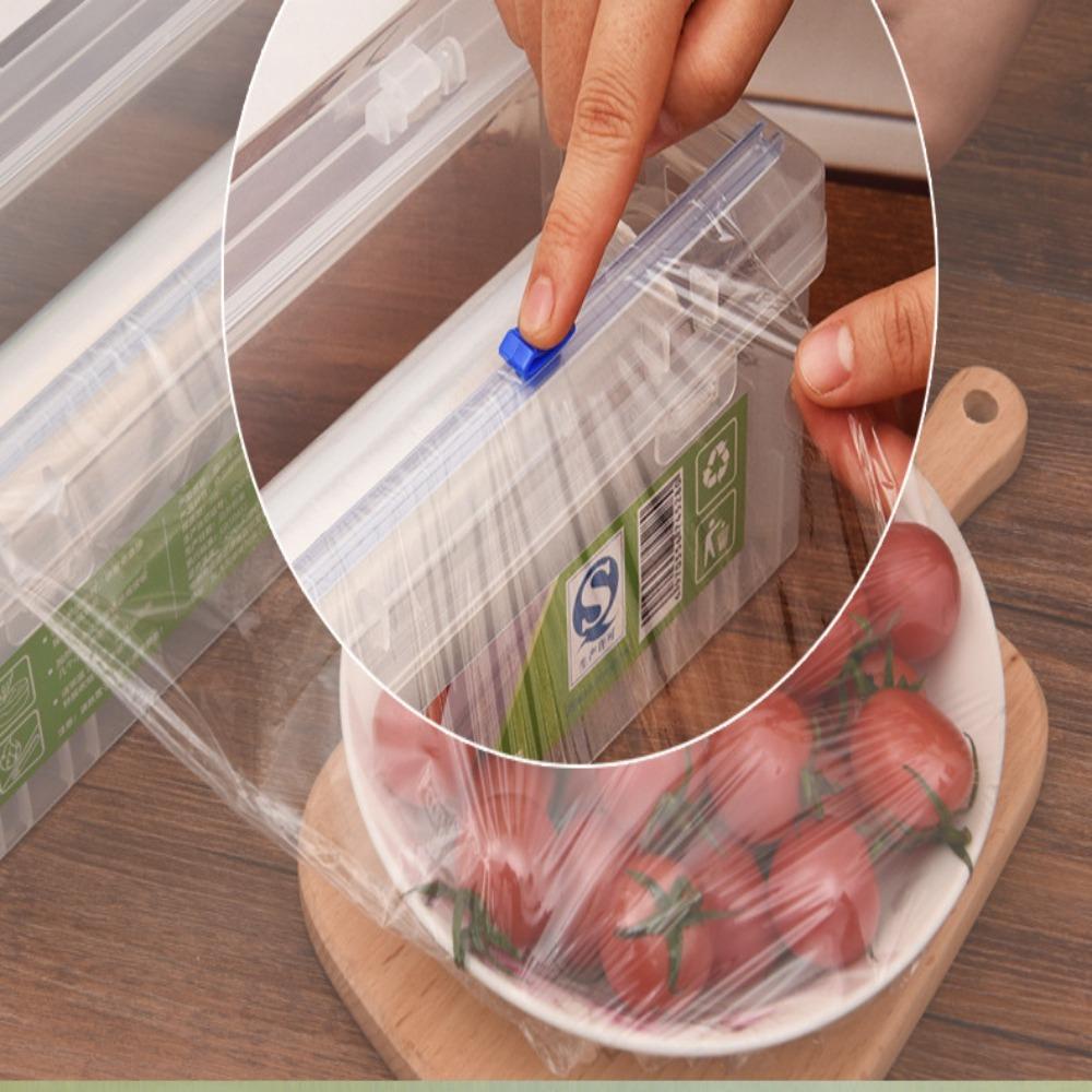 [Elegan] Dispenser Bungkus Plastik Reusable Safe Alat Dapur Refillable Adjustable Wrap Storage Box