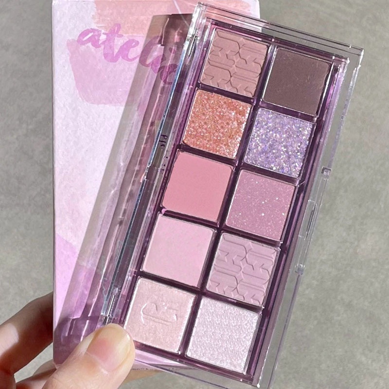 Eyeshadow New 10 Warna Eyeshadow Palette Korea Import Waterproof Eyeshadow Pinkflash Gliter  Matte Eyeshadow