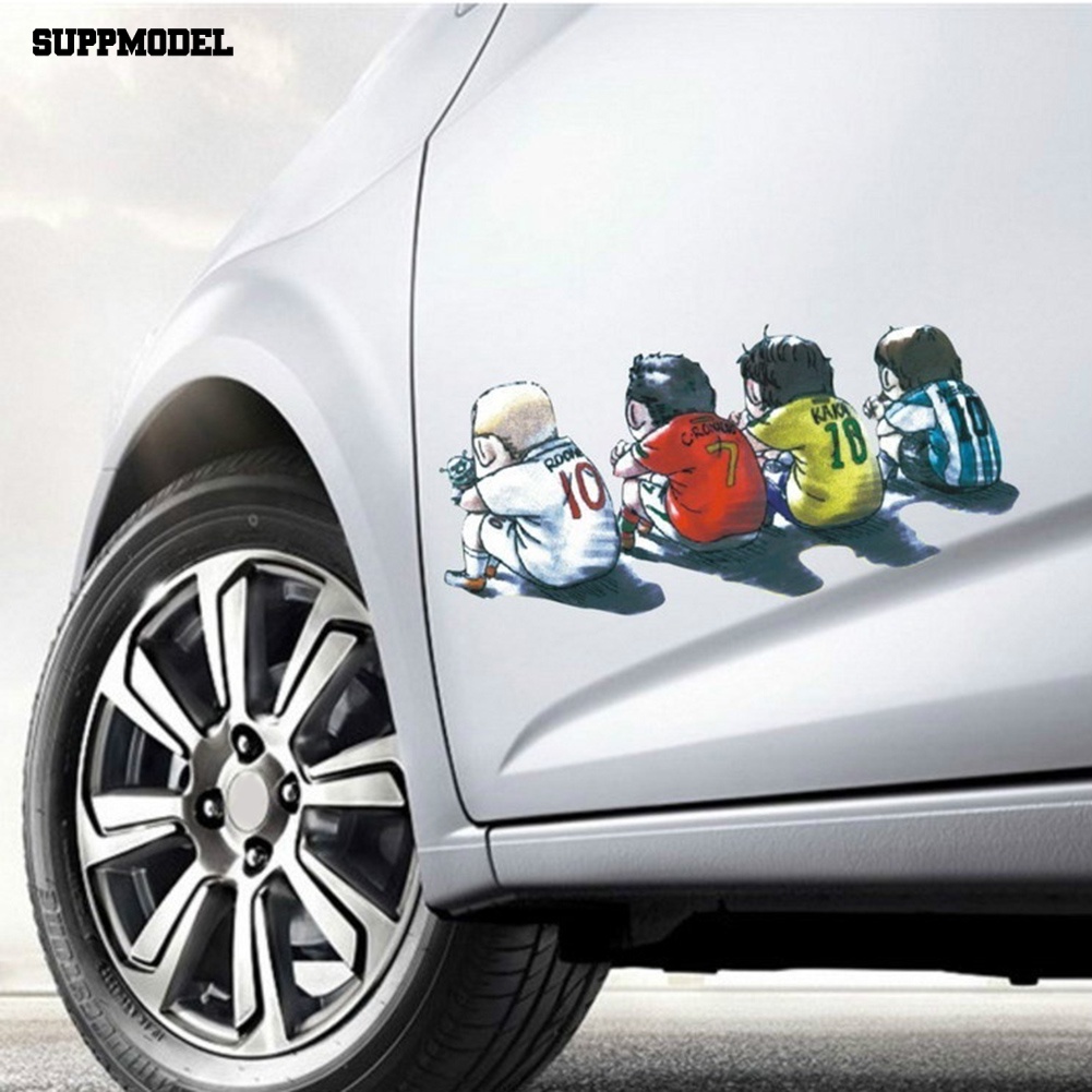 Suppmodel Tahan Air Lucu Kartun Sportwan Tampilan Belakang Pintu Mobil Jendela Stiker Decal Decor