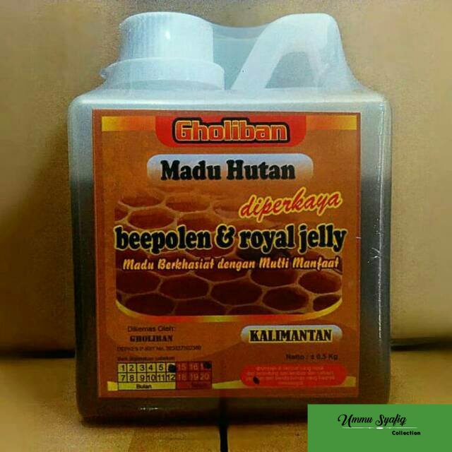 

Madu kalimantan gholiban diperkaya bee pllen royal jelly 500 Gr