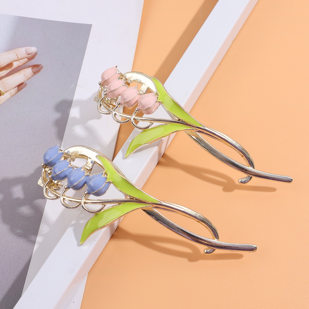 Tulip Mutiara Jepit Rambut Sederhana Populer Hiasan Kepala Jepit Rambut Aksesoris Rambut Hair Pin Elegan Besar Hair Claw Korean INS Style Gadis Vintage Wanita