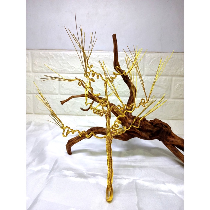 Pohon Bonsai Kawat - Kerajinan Tangan - Handcraft - emas