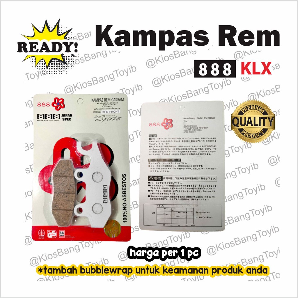 Kampas Rem Cakram Discpad Dispad Depan Kawasaki KLX (888)