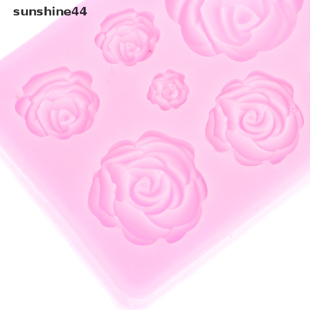 Sunshine Portable Kitchen Rose Flowers Mold Cetakan Silikon Kue Cetakan Coklat ID