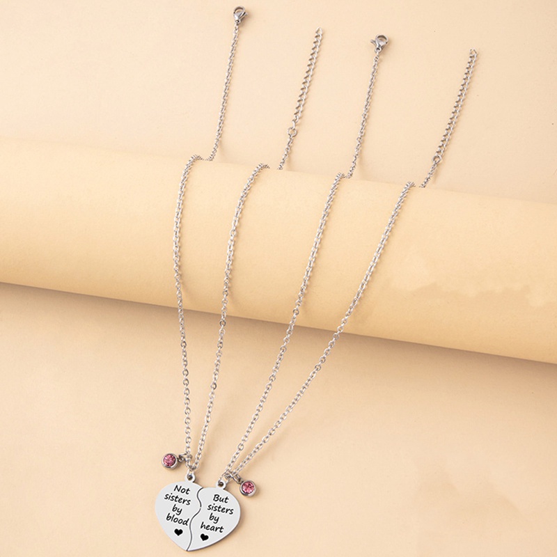 2 Pcs/Set Pasangan Perhiasan Patah Hati Kalung Stainless Steel Terukir Cinta Kamu Liontin Kalung Hari Valentine
