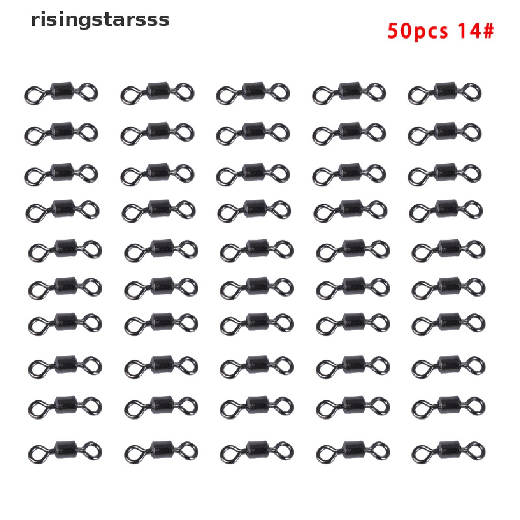 Rsid Span-new 50pcs/100pcs Konektor Pancing Ball Bearing Putar Padat Ring Barel Roll Putar Jelly