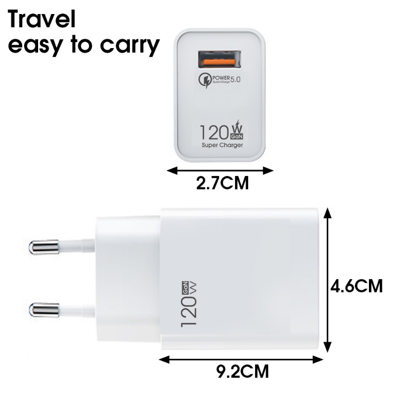 120w Putih Kualitas Tinggi Bahan Tahan Api Pengisian USB Ponsel Dinding Charger Adaptor EU/US/UK Plug Charge 5.0 Charger Untuk Ponsel Seri Xiaomi