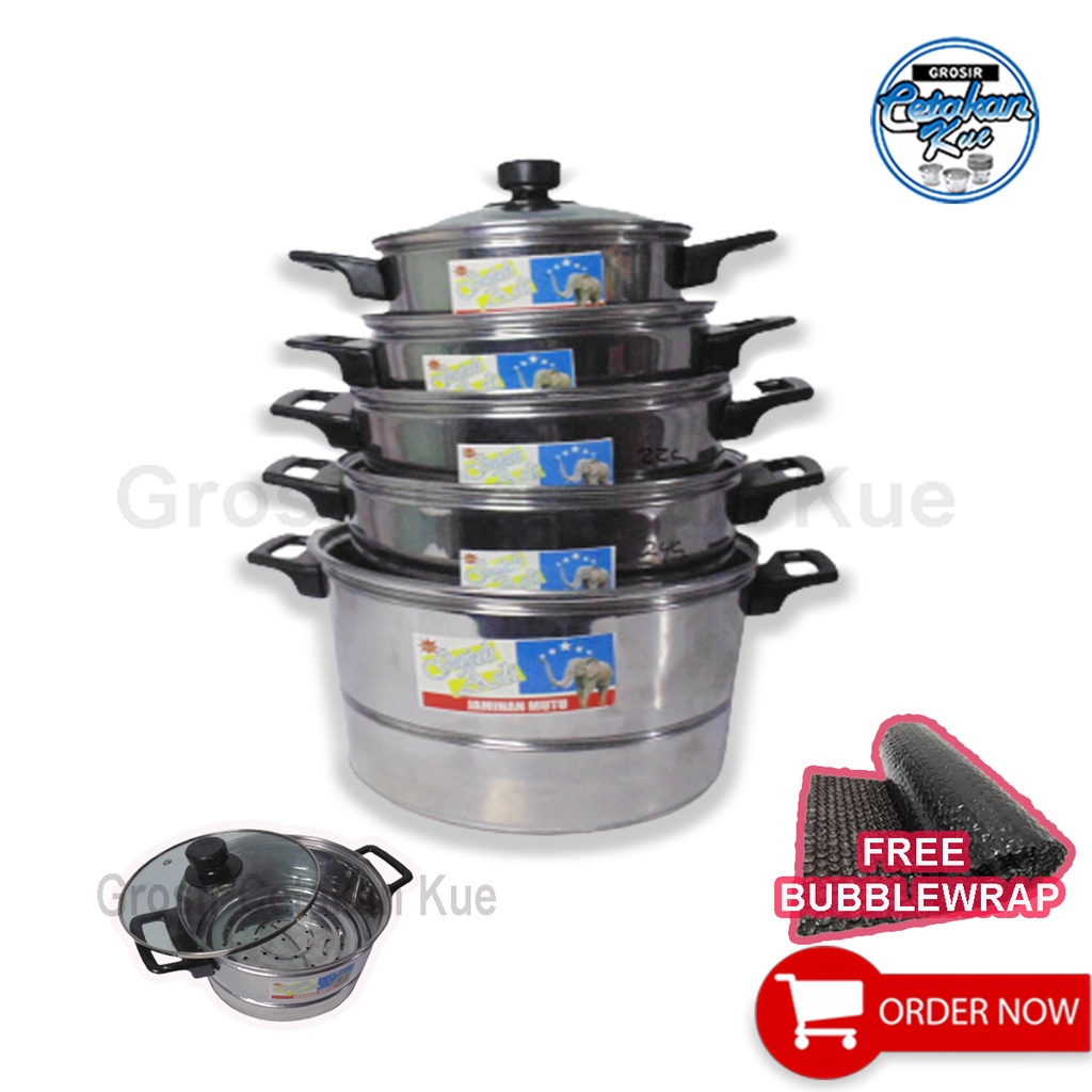 PROMO DANDANG PANCI NASI TUTUP KACA BAHAN STAINLESS