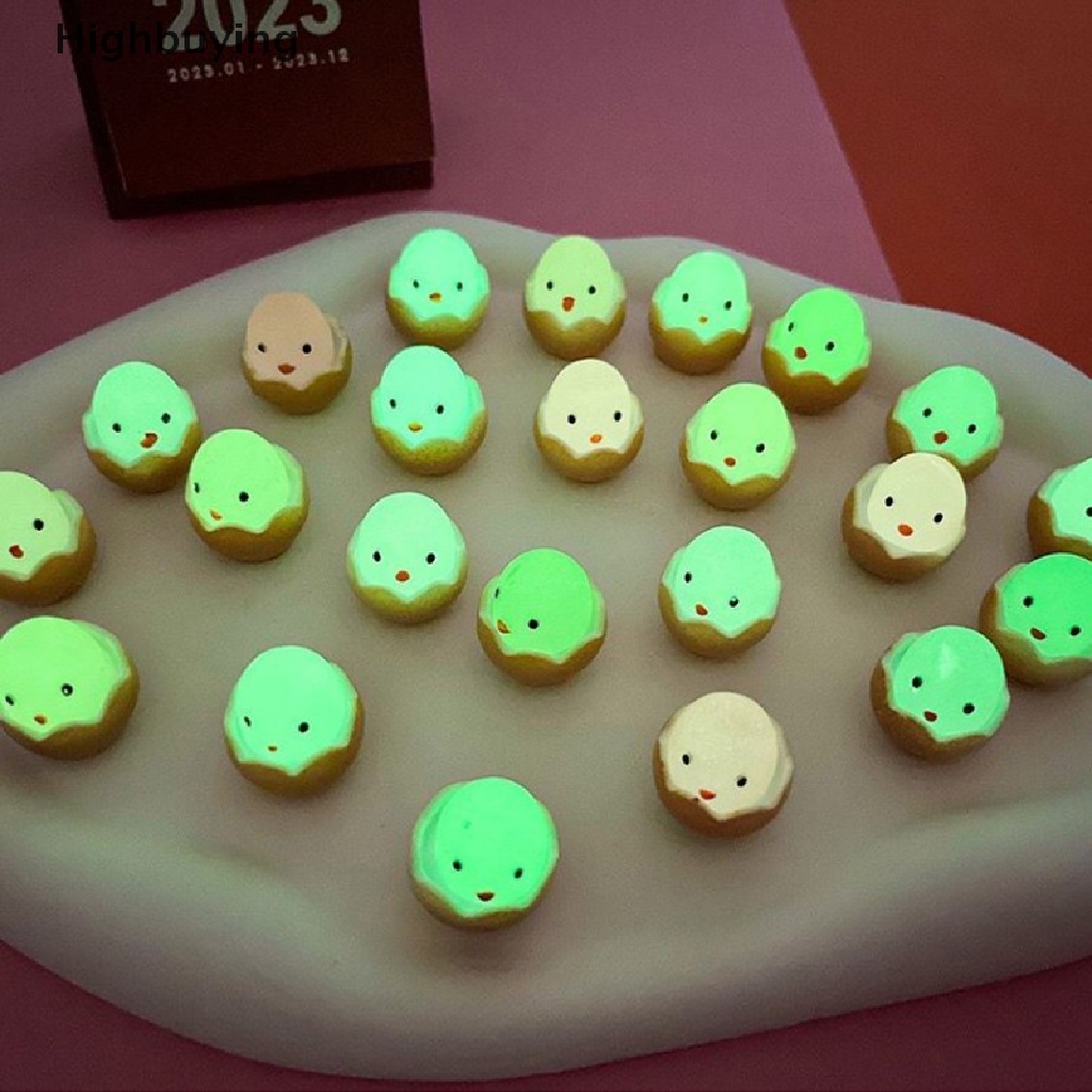 Hbid 5pcs Telur Bercahaya Cewek resin Aksesoris diy cream gel Ponsel Hiasan Rambut lighg Gantungan Kunci Liontin Glory