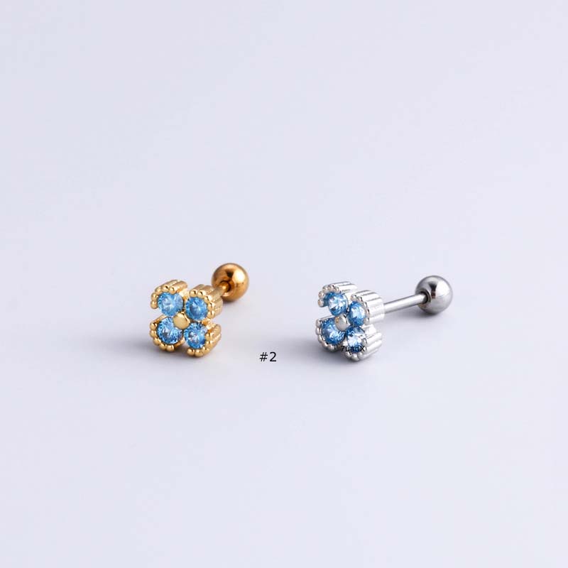 1biji2023baru Anting Tulang Rawan Stainless Steel Barbel Sekrup 20Gauge Helix Lobe Piercing Stud