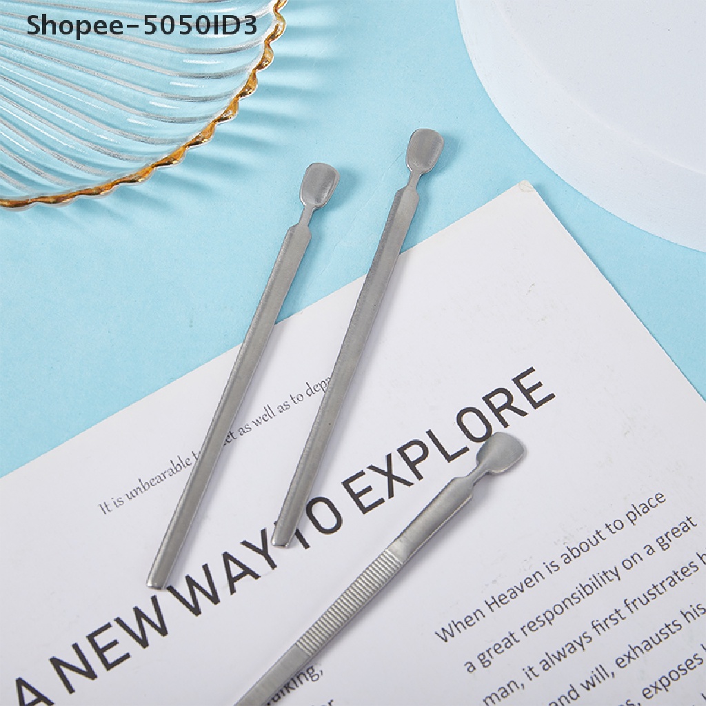 [HOT] 1pcs Sendok Pendorong Kutikula Stainless Steel Nail Art Alat Penghilang Kulit Mati [ID]