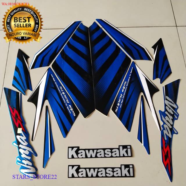 (ORI) striping kawasaki ninja ss 2014 2015 biru KUALITAS ORIGINAL PABRIK