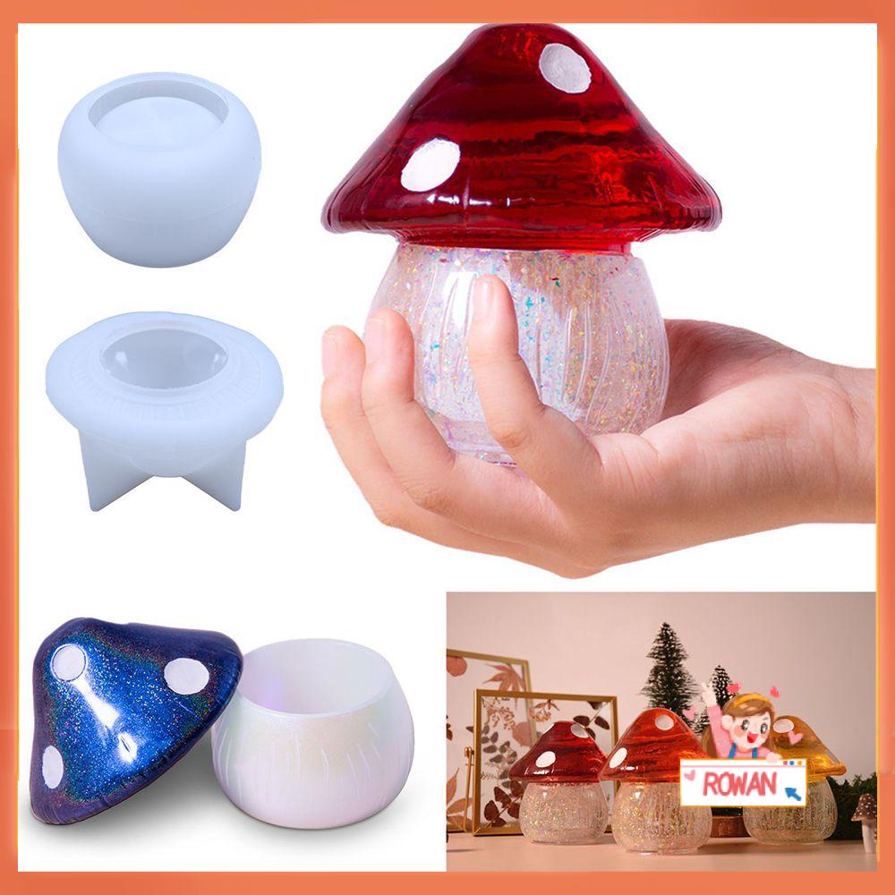 R-flower Mushroom Storage Box Mold DIY Hadiah Natal Dekorasi Rumah Casting Mold