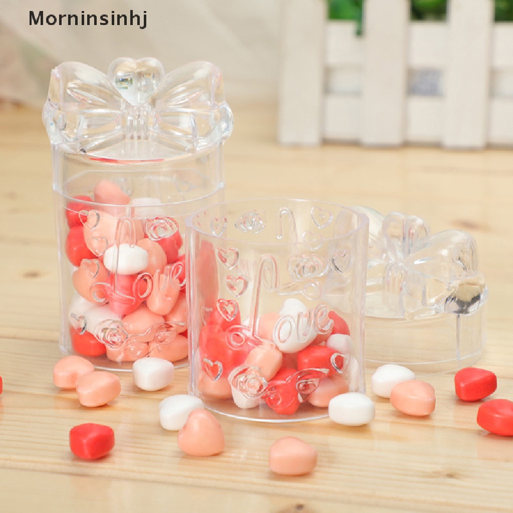 Mornin Kotak Permen Transparan Plastik Dengan Tutup Candy Gift Packaging Jewelry Candy Storage Box Hadiah Sovenir Pernikahan Party Box Container Dekorasi Rumah id