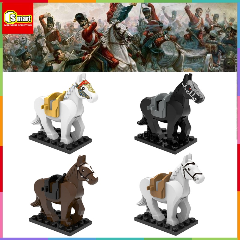 Three Kingdoms War Horse Kuda Perang Kuno Mini Figure Hewan Boneka Puzzle Rakitan Mainan Blok Bangunan