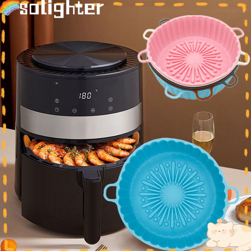 Solighter Panci Silikon Masak Lembut Pizza Plate AirFryer Aksesoris Baking Basket