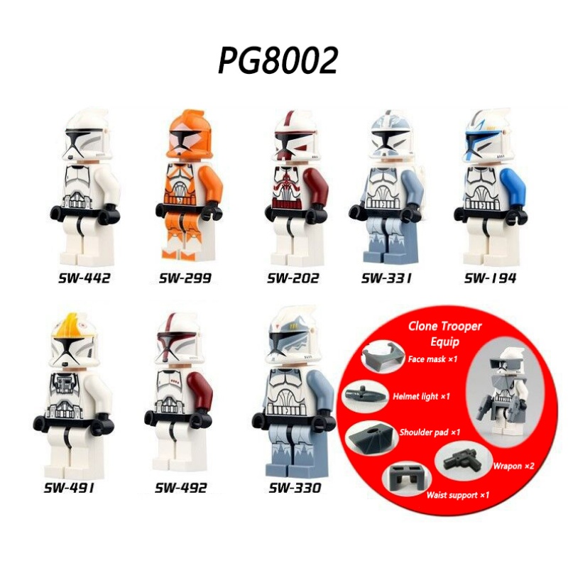 Clone Trooper Heavy Soldier Minifigures Star Wars Commander REX FOX Serigala Demolition Soldier Koleksi Angka Mini